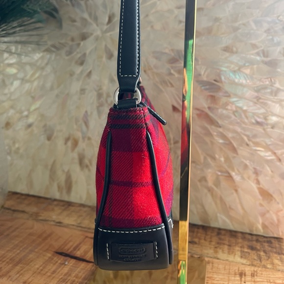 COACH Leather and Tartan Fabric Convertible Handbag Wristlet Purse Clutch NWOT - Picture 4 of 14